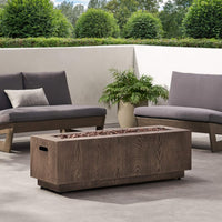 Alora 48-Inch Modern 50K BTU Outdoor Rectangular Propane Gas Fire Pit With Lava Rocks