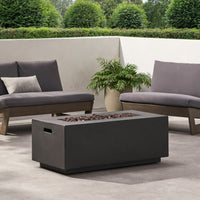 Alora Premium Outdoor Contemporary 40K BTU Rectangular Propane Gas Fire Pit Table