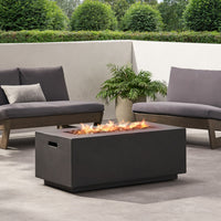 Alora Premium Outdoor Contemporary 40K BTU Rectangular Propane Gas Fire Pit Table