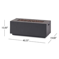Alora Premium Outdoor Contemporary 40K BTU Rectangular Propane Gas Fire Pit Table