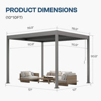 Alora Aluminum Louvered Pergola Kit With Adjustable Roof & Drainage