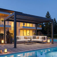Alora Aluminum Louvered Pergola Kit With Adjustable Roof & Drainage