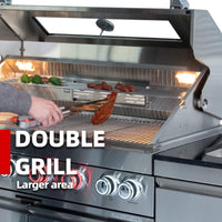 Castelle Flame Capri 96-Inch 6-Burner 85000 BTU Outdoor Kitchen Liquid Propane Grill Island With Fridge