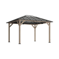 [08X10] Alora Heavy-Duty Fir Wood Hardtop Gazebo With Galvanized Steel Roof And Ceiling Hooks