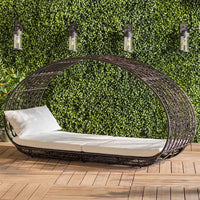 Alora Large 2-Person Abigal Outdoor Wicker Daybed With Aluminum Frame And Cushions
