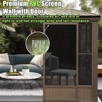 [12X14FT] Alora Haven Large Outdoor All-Season Wall-Mounted Sunroom With Galvanized Steel Roof & Moveable PVC Screen
