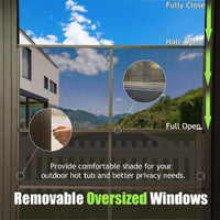 [12X14FT] Alora Haven Large Outdoor All-Season Wall-Mounted Sunroom With Galvanized Steel Roof & Moveable PVC Screen