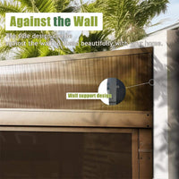 [12X14FT] Alora Haven Large Outdoor All-Season Wall-Mounted Sunroom With Galvanized Steel Roof & Moveable PVC Screen