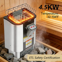 Thermora Lund Luxury 2-Person Outdoor Spruce Wood Cube Sauna Kit With 4.5KW Electric Stove