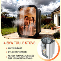 Thermora Lund Luxury 2-Person Outdoor Spruce Wood Cube Sauna Kit With 4.5KW Electric Stove