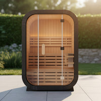 Thermora Lund Luxury 2-Person Outdoor Spruce Wood Cube Sauna Kit With 4.5KW Electric Stove