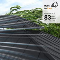 Alora Luxury Double Roof Hardtop Aluminum Gazebo With Decor Hooks, Mosquito Nettings, And LED Lights