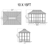 Alora Oasis Luxury Heavy-Duty Hardtop Sunroom With Aluminum Frame And LED Lights
