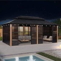 Alora Oasis Luxury Heavy-Duty Hardtop Sunroom With Aluminum Frame And LED Lights