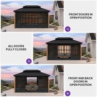 Alora Oasis Luxury Heavy-Duty Hardtop Sunroom With Aluminum Frame And LED Lights
