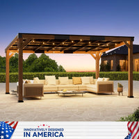 Alora Luxury Modern Cedar Gazebo With Sloped Hardtop Roof