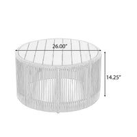 Alora Modern Rustic Coffee Table & Side Table With Woven Rope Design