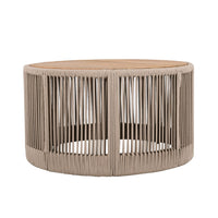 Alora Modern Rustic Coffee Table & Side Table With Woven Rope Design