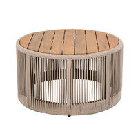 Alora Modern Rustic Coffee Table & Side Table With Woven Rope Design