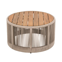 Alora Modern Rustic Coffee Table & Side Table With Woven Rope Design