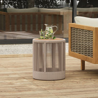 Alora Modern Rustic Coffee Table & Side Table With Woven Rope Design