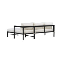 Alora Outdoor 3-Person L-Shaped Patio Sofa With Iron Frame And Thick Cushions [No Coffee Table]