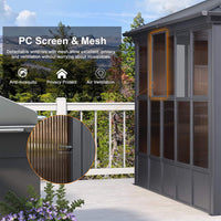 Alora Vista Outdoor Hardtop Aluminum Solarium With Double Roof And LED Lights