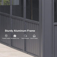 Alora Vista Outdoor Hardtop Aluminum Solarium With Double Roof And LED Lights
