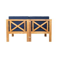 Alora 5-Piece Outdoor Patio Wood Sectional Sofa Set With Cushions