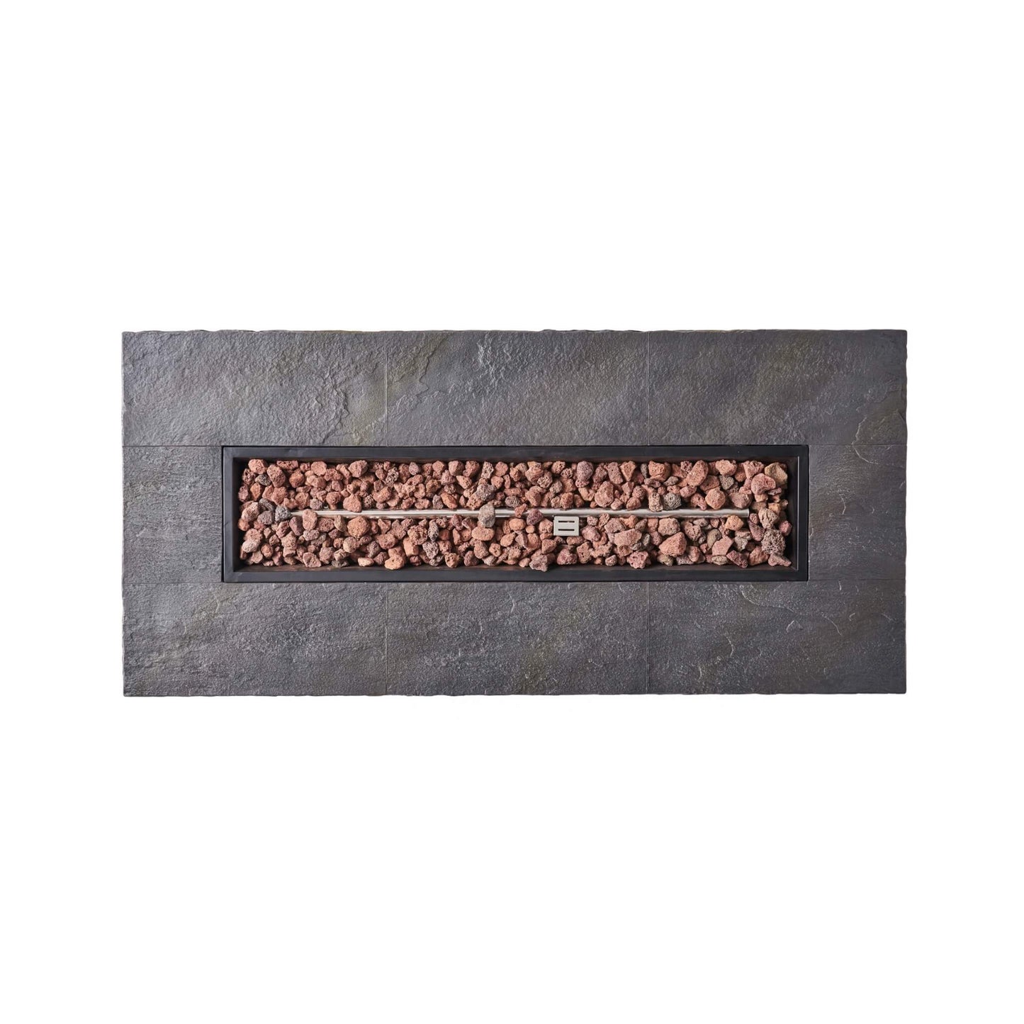 Alora Premium 56" Outdoor Rectangular Concrete Propane Fire Pit W/ Faux Stone Pattern, 50K BTU (SAK31845)