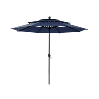 Alora Premium 6-Piece Bar Patio Furniture Set With Umbrella, Swivel Chairs, And Cushions