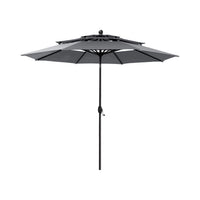 Alora Premium 6-Piece Bar Patio Furniture Set With Umbrella, Swivel Chairs, And Cushions