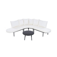 Alora Premium Half-Moon 6-Person Curved All-Weather Outdoor Furniture Sofa Patio Set With Coffee Table And Cushions