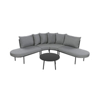 Alora Premium Half-Moon 6-Person Curved All-Weather Outdoor Furniture Sofa Patio Set With Coffee Table And Cushions