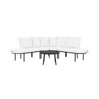Alora Premium Half-Moon 6-Person Curved All-Weather Outdoor Furniture Sofa Patio Set With Coffee Table And Cushions