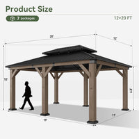 Alora Premium Outdoor Cedar Wood Galvanized Steel Hardtop Gazebo