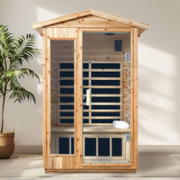 Thermora Vexa 2-Person Outdoor Infrared Sauna With Bluetooth Audio And LED Lighting