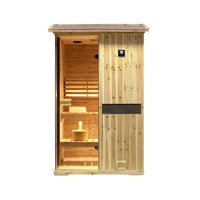 Thermora Arctic Premium 2-Person Outdoor Wooden Steam Sauna Room With Smart Control Panel And Bluetooth Audio