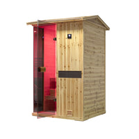 Thermora Arctic Premium 2-Person Outdoor Wooden Steam Sauna Room With Smart Control Panel And Bluetooth Audio